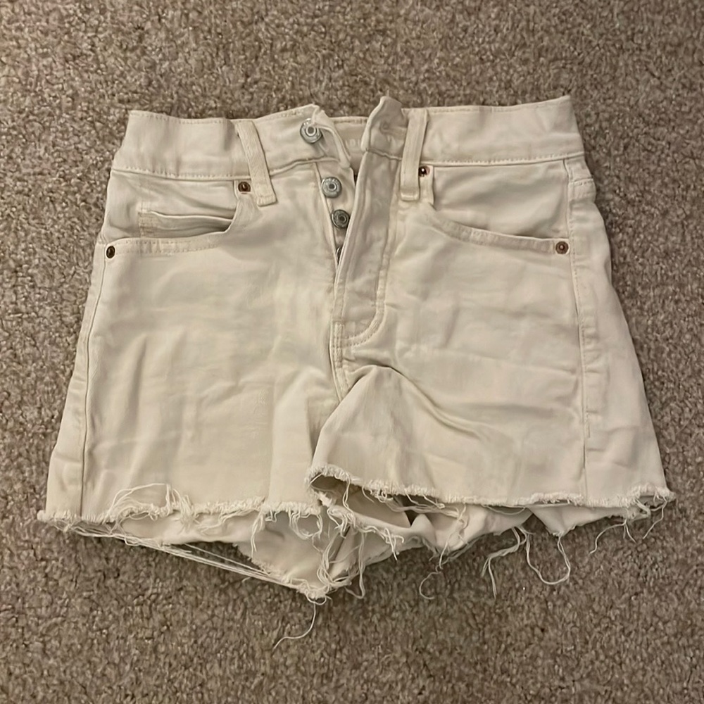 Cream High Waisted Shorts